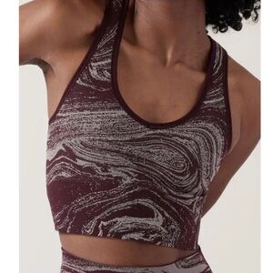 athleta aurora longline patterned sports bra tank